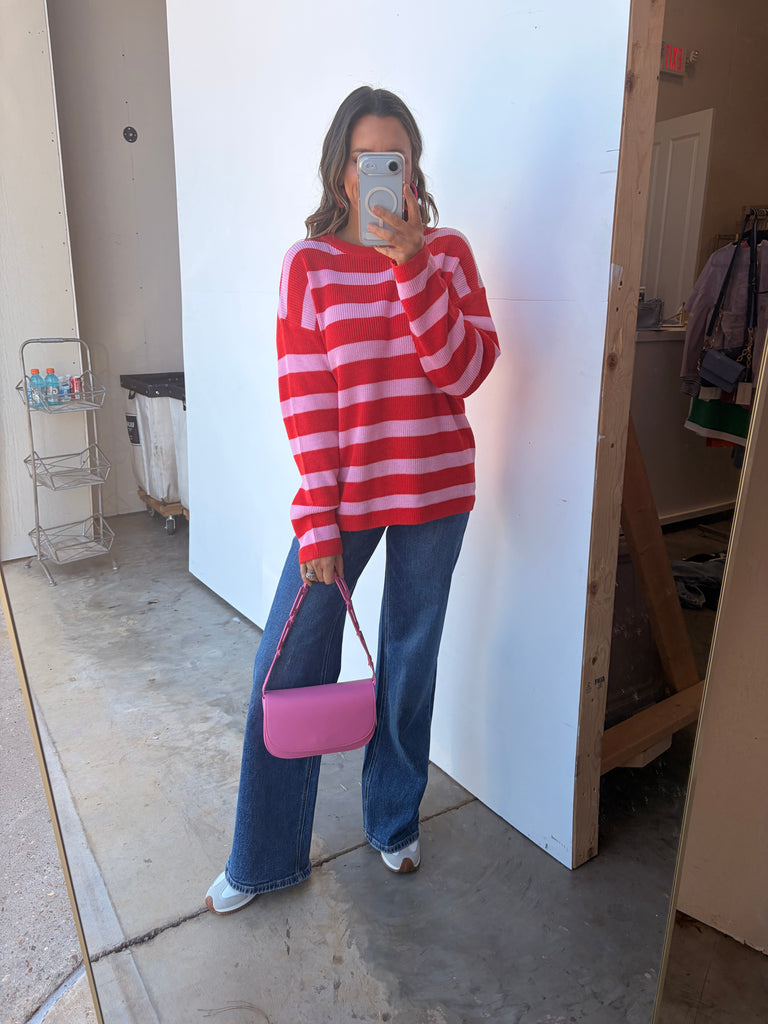 Heartthrob Sweater - Red/Pink