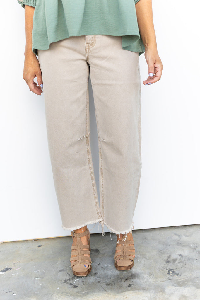 Loving Latte Barrel Jeans