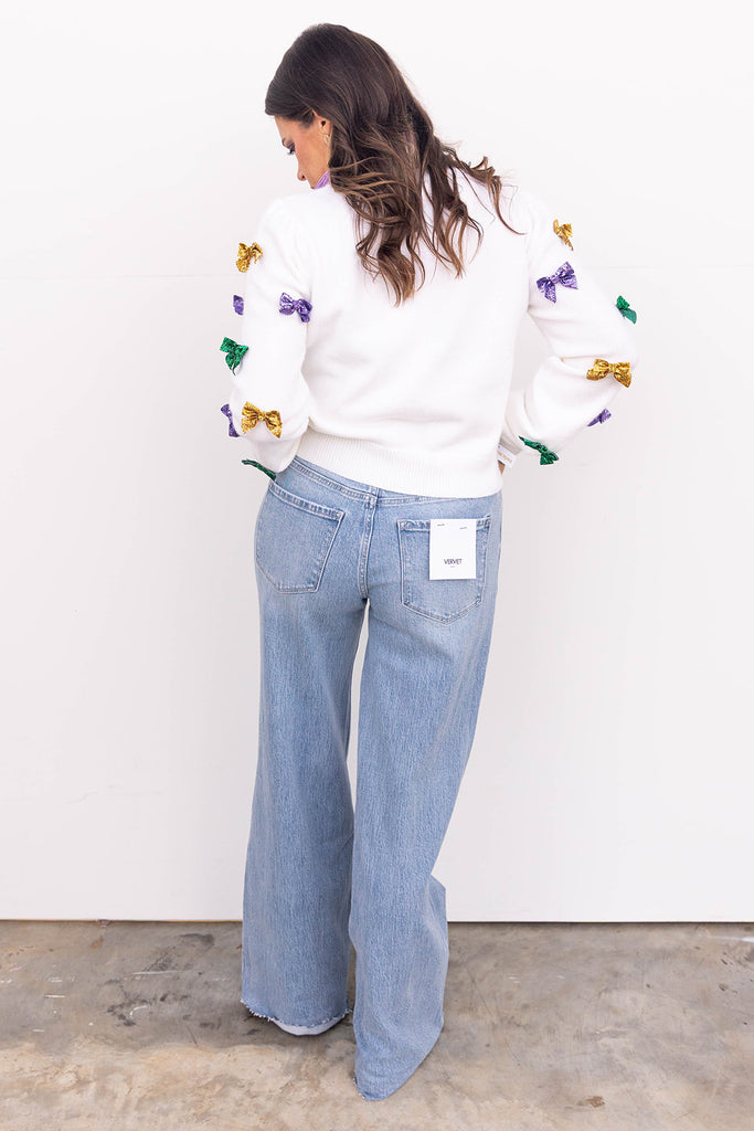 Poprock High Rise Wide Leg Denim - Light