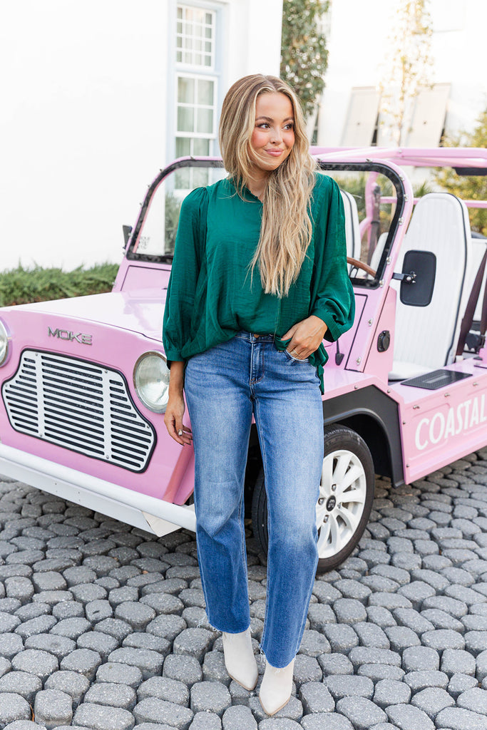 Tummy Control Mid Rise Crop Straight Clean Cut Hem- Risen