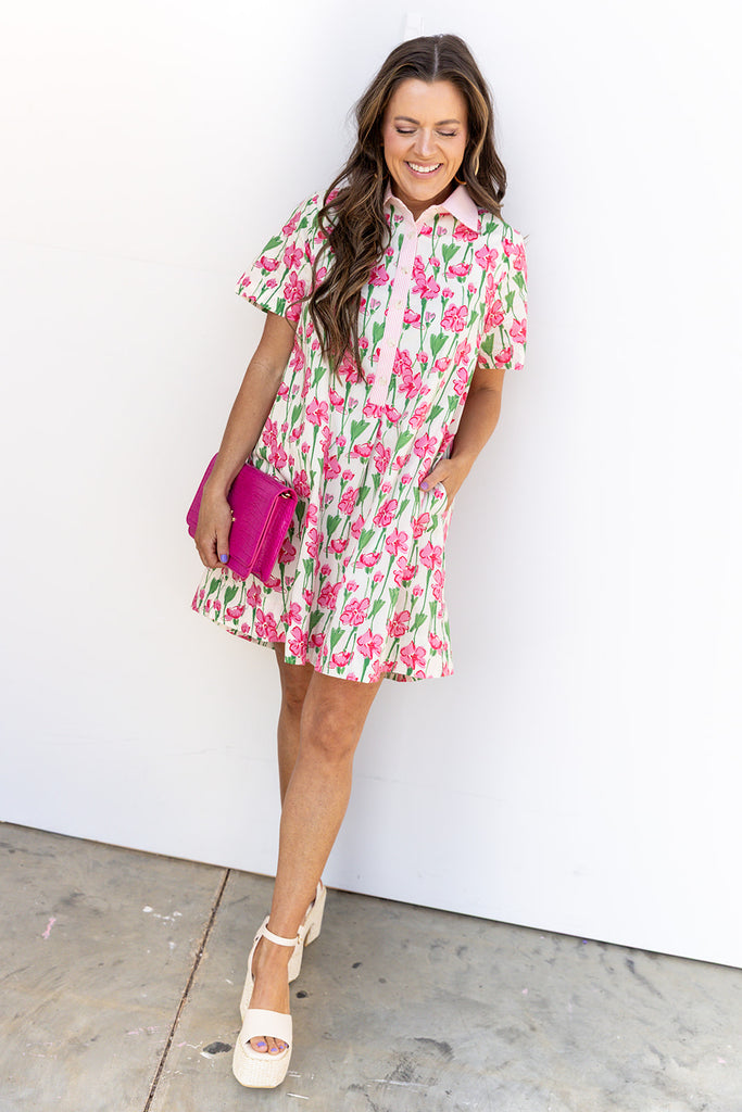 Every Rose Has It's Thorn Dress - Pink Multi