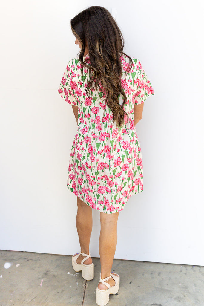 Every Rose Has It's Thorn Dress - Pink Multi
