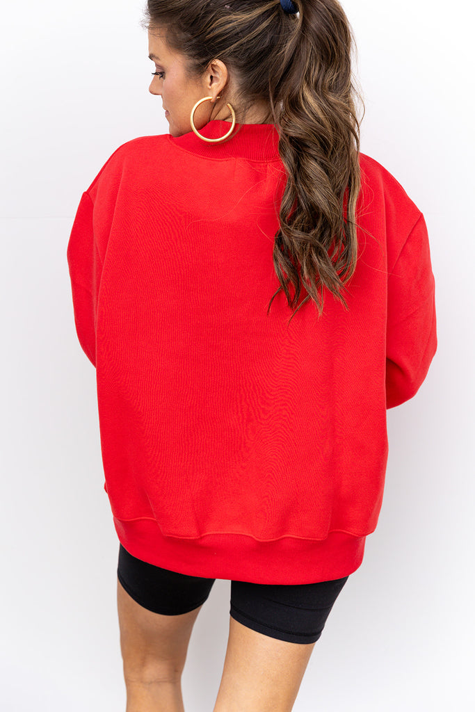 Embroidered Ole Miss Gingham Mock Neck