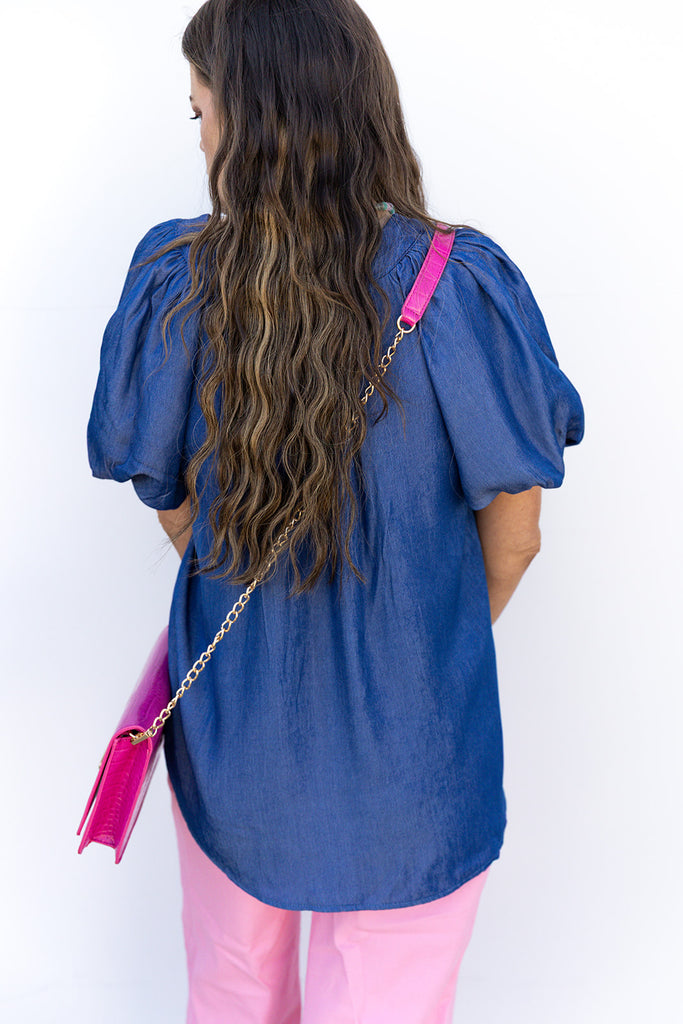 I Walk The Line Top - Indigo