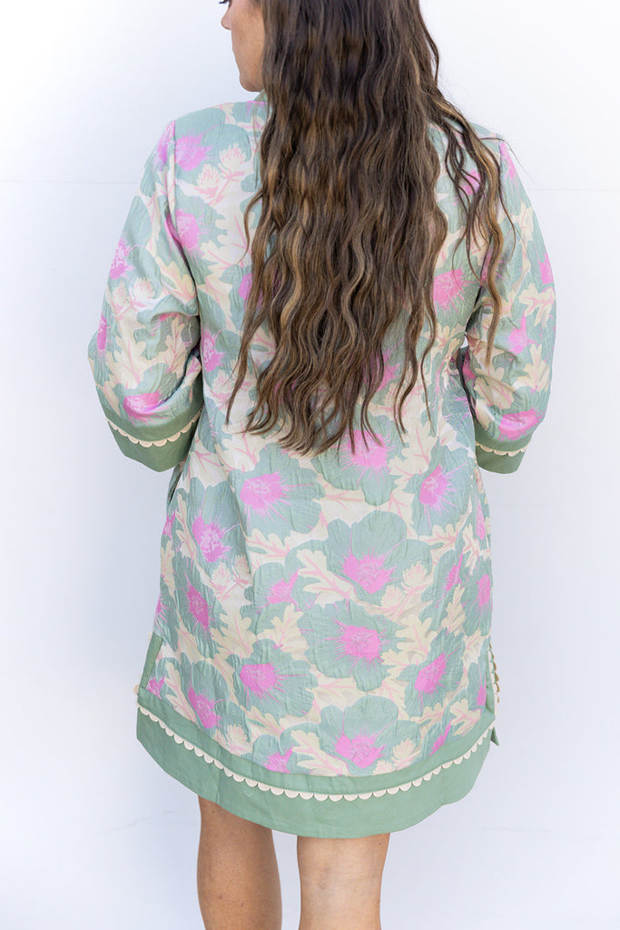 Lola Flowers Dress - Sage Green