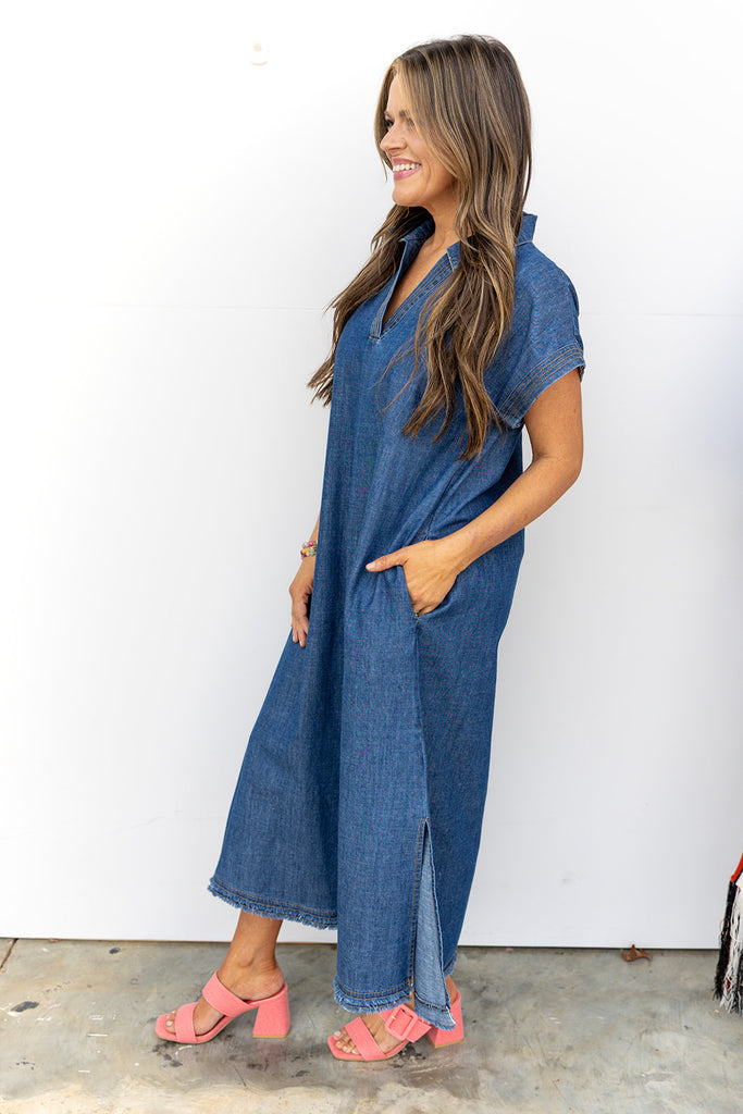 Take Your Time Dress - Denim