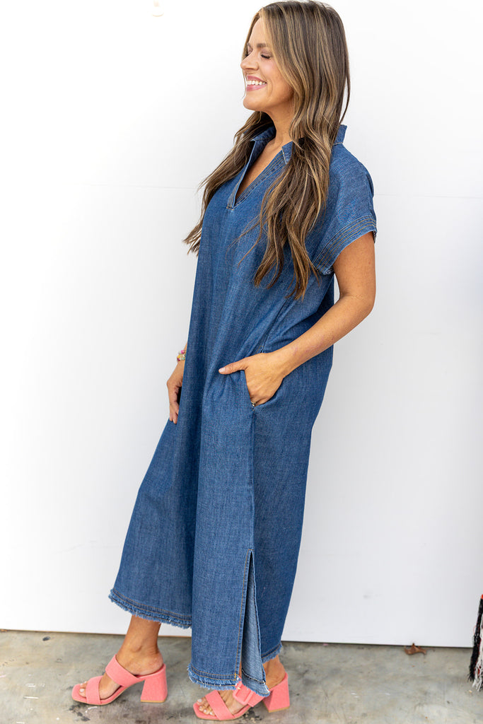 Take Your Time Dress - Denim