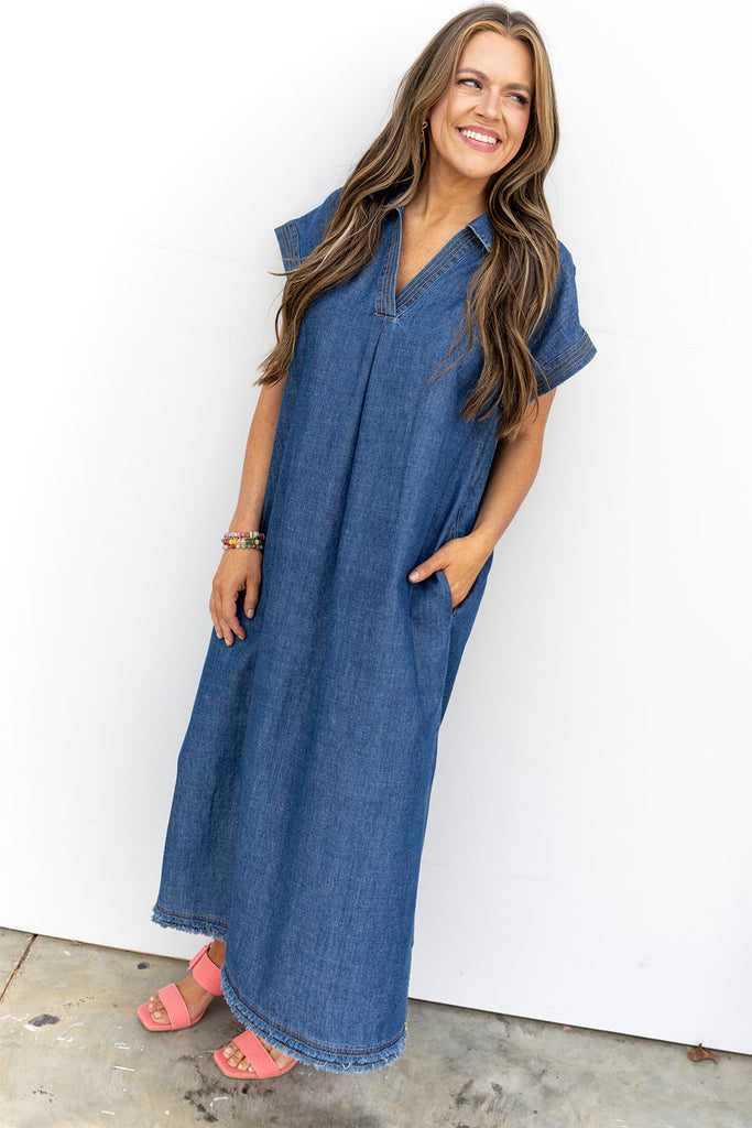 Take Your Time Dress - Denim