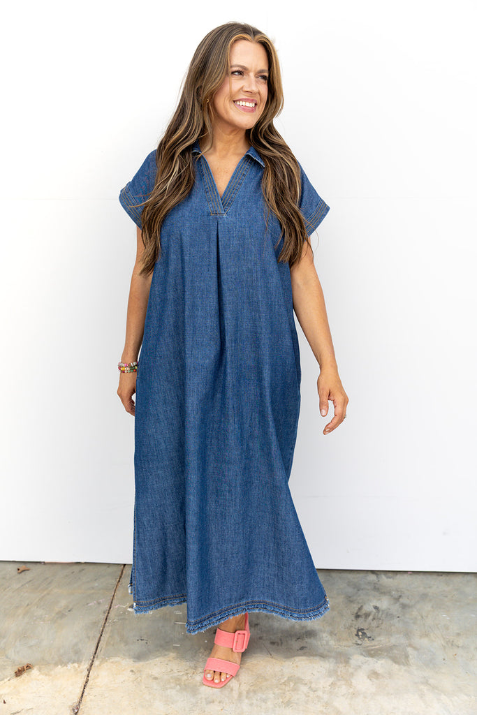 Take Your Time Dress - Denim