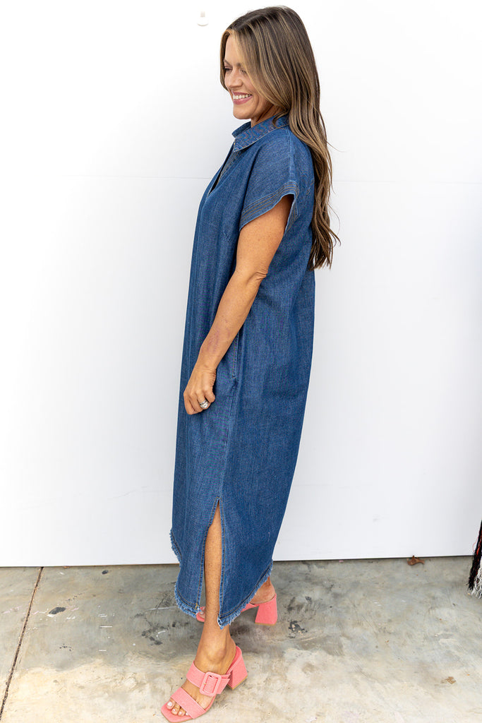 Take Your Time Dress - Denim
