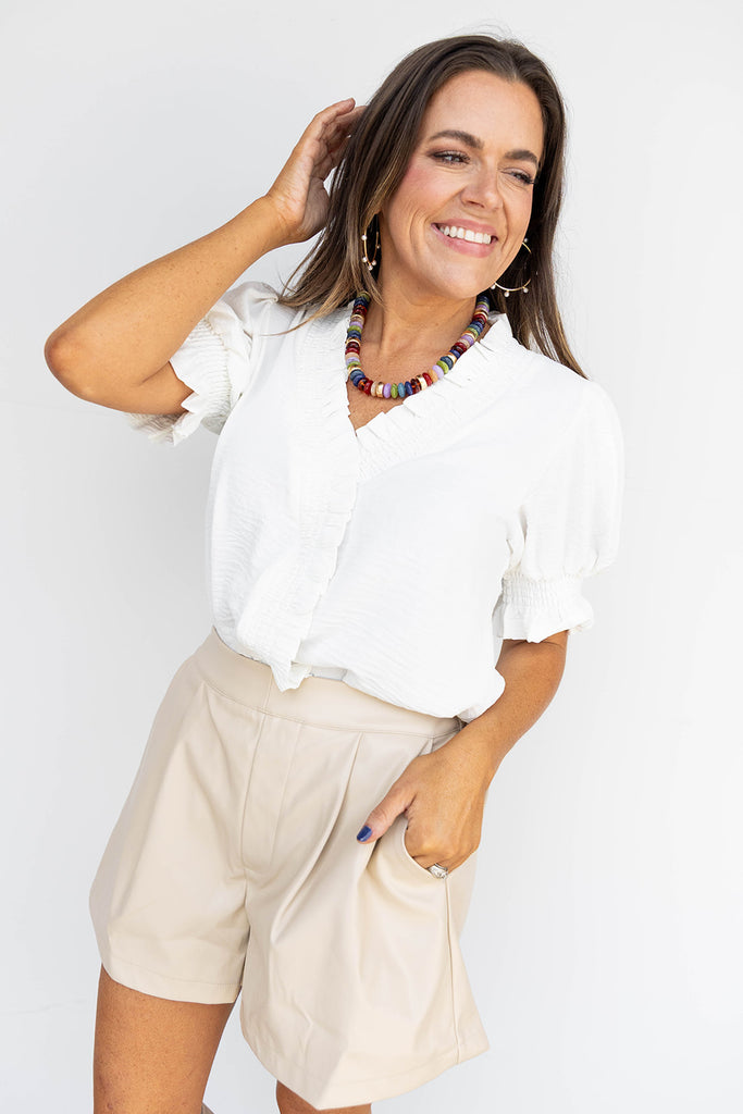 Tailgates and Touchdowns Top- White