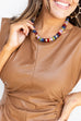 Luxe Leather Mini Dress- Camel