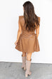 Luxe Leather Mini Dress- Camel