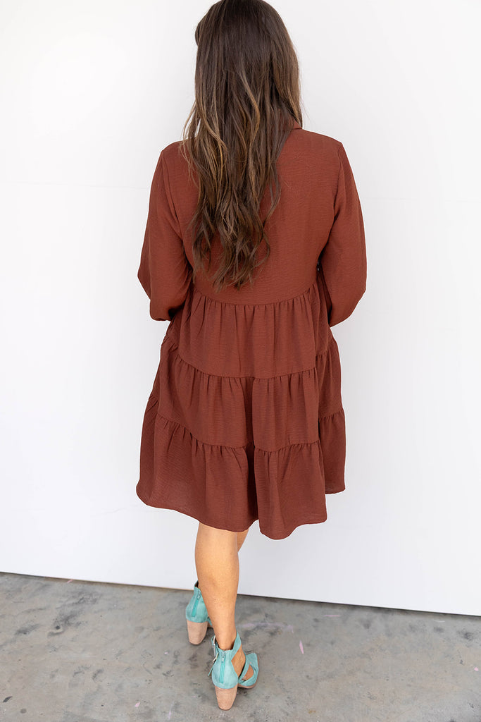 Mistletoe Moment Dress- Brown