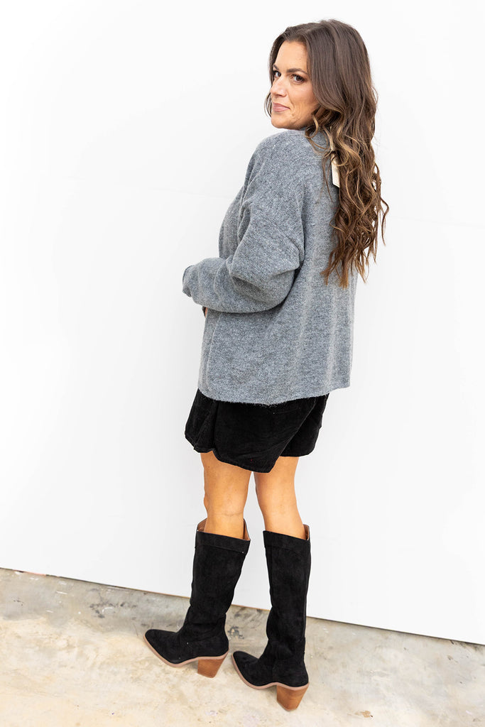 Evergreen Lux Knit Cardigan - Charcoal