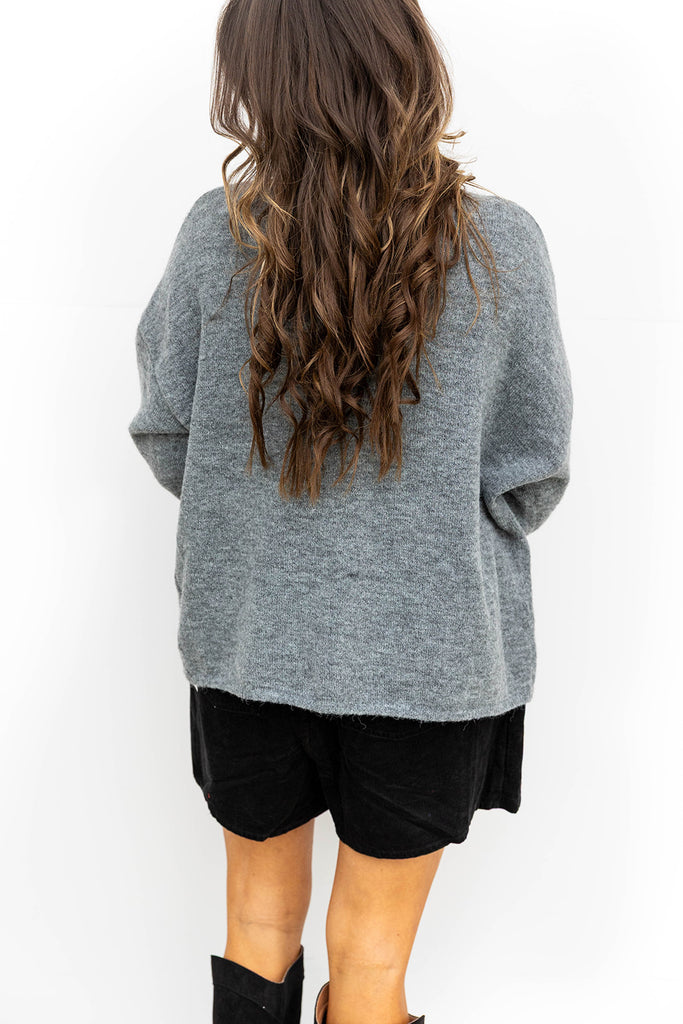 Evergreen Lux Knit Cardigan - Charcoal