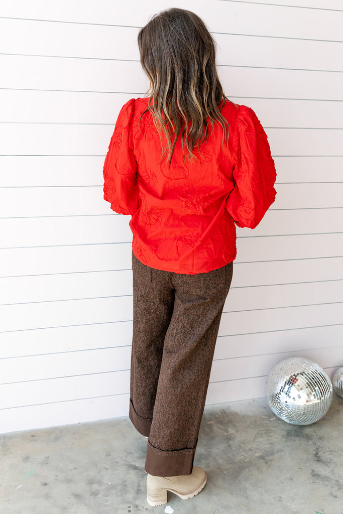 Poppy Petals Blouse - Red