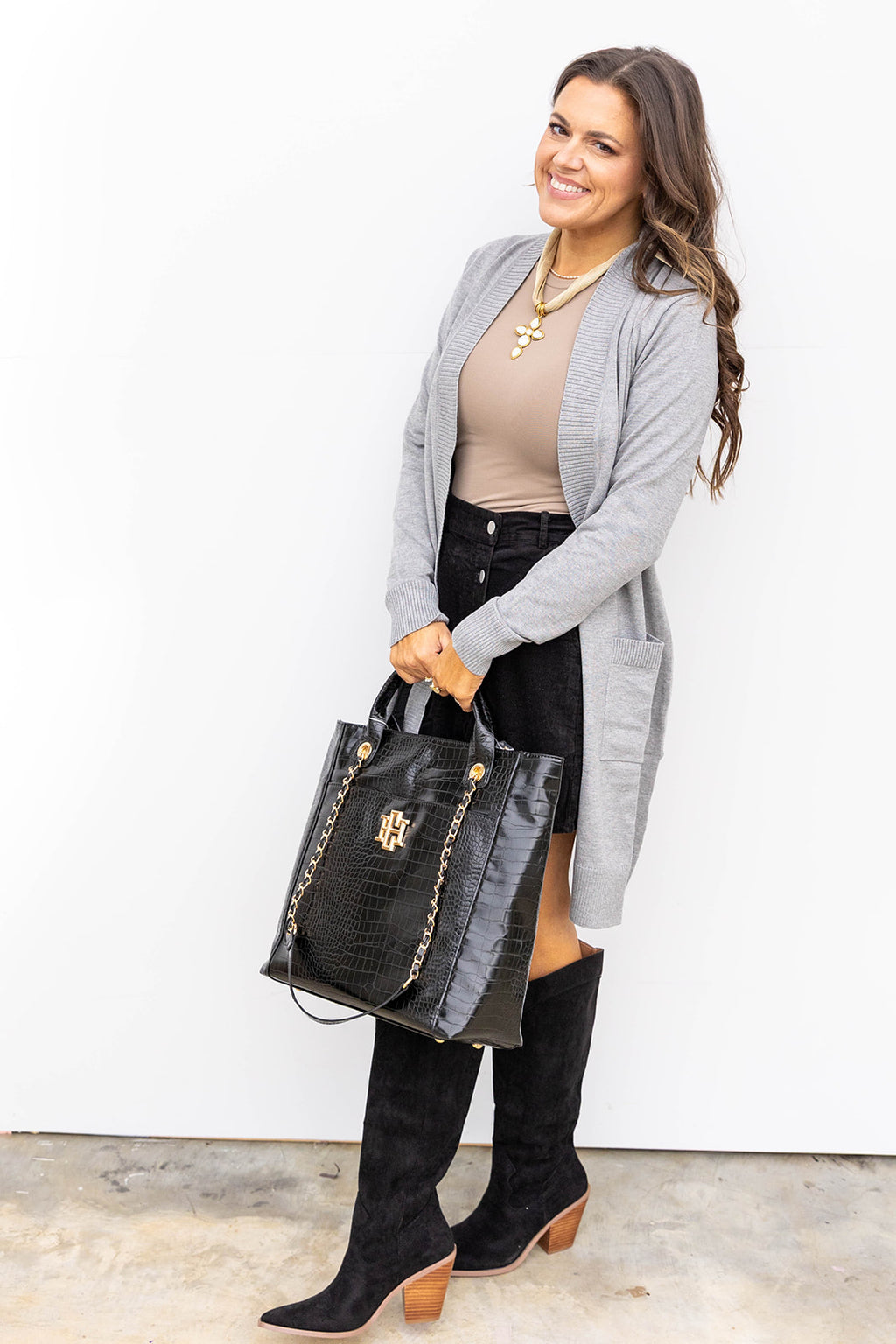 Cozy Cove Cardigan - Heather Grey