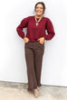 Off Duty Crop Crewneck - Burgundy