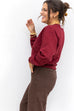 Off Duty Crop Crewneck - Burgundy