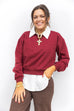 Off Duty Crop Crewneck - Burgundy