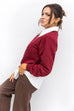 Off Duty Crop Crewneck - Burgundy
