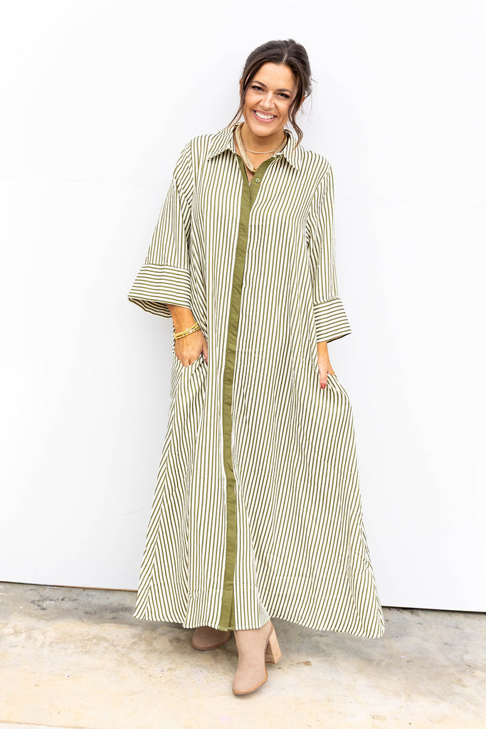 Harbor Breeze Button Dress