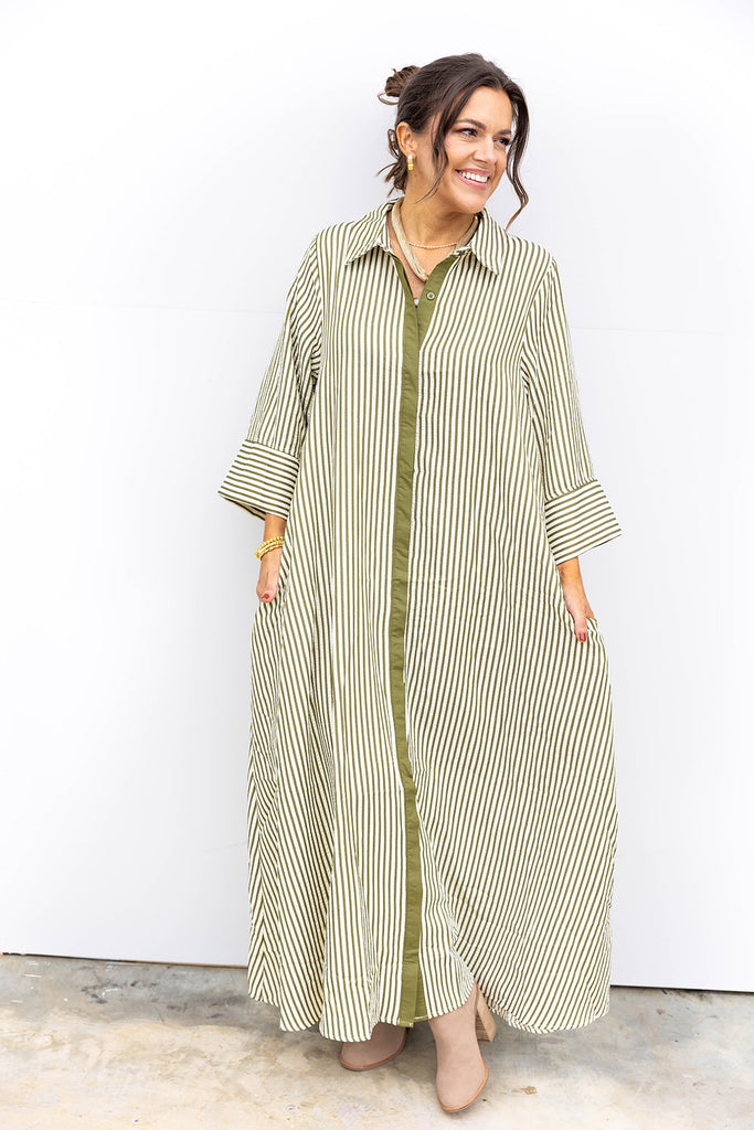 Harbor Breeze Button Dress