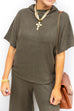 On The Go Mock Neck Set - Dark Olive