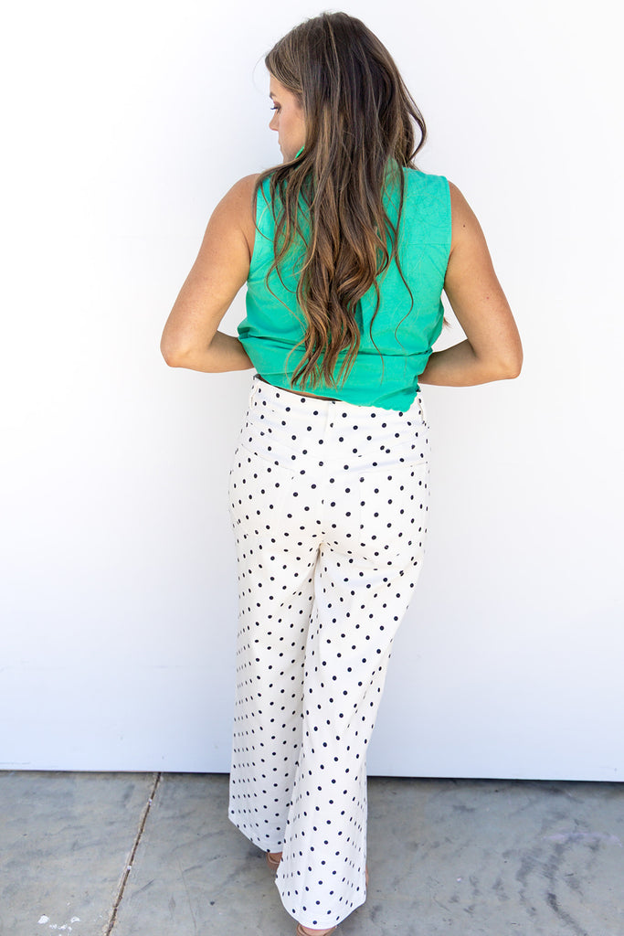 Pretty In Polka Dot Pants -White