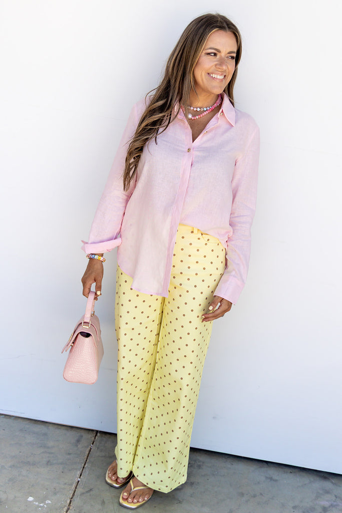 Pretty In Polka Dot Pants -Yellow