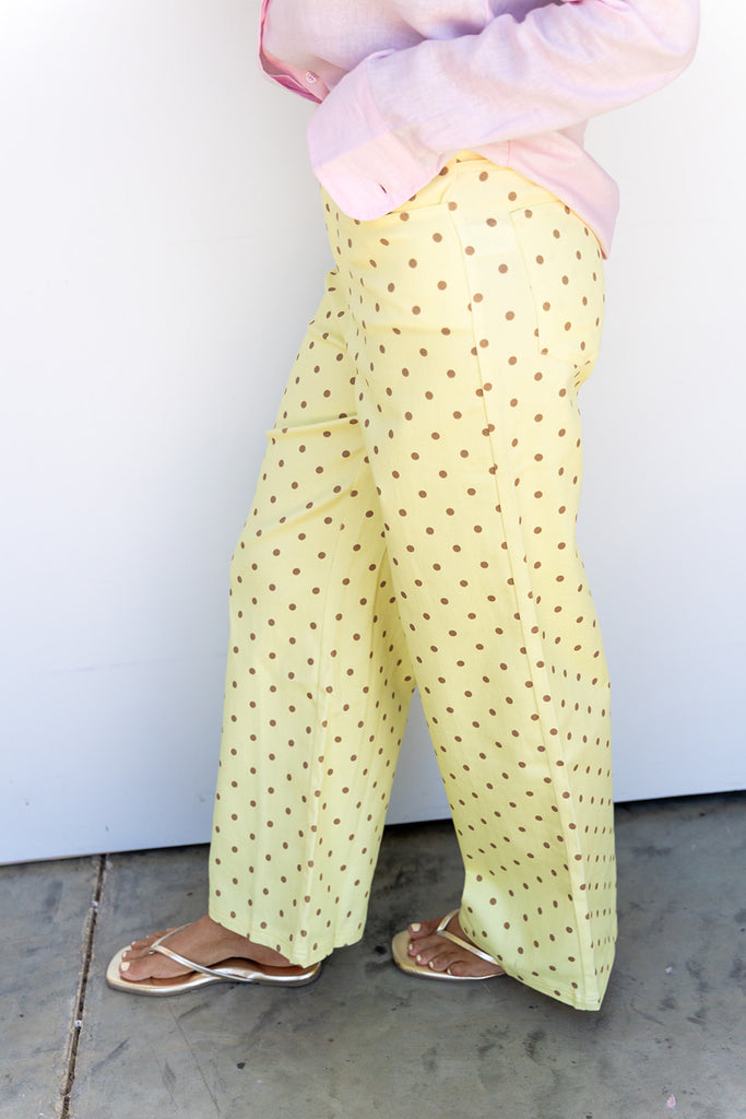 Pretty In Polka Dot Pants -Yellow