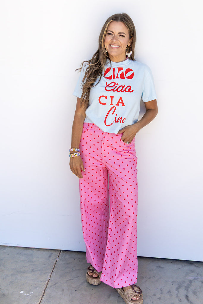 Pretty In Polka Dot Pants -Pink