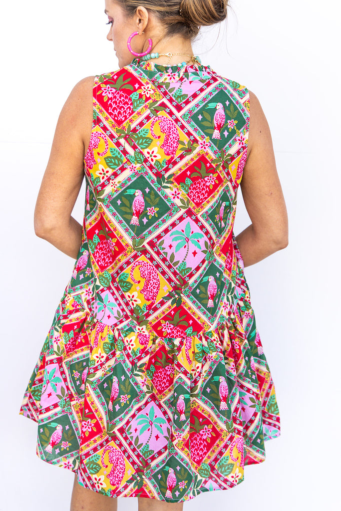 Rustic Rio Dress - Olive - Multi