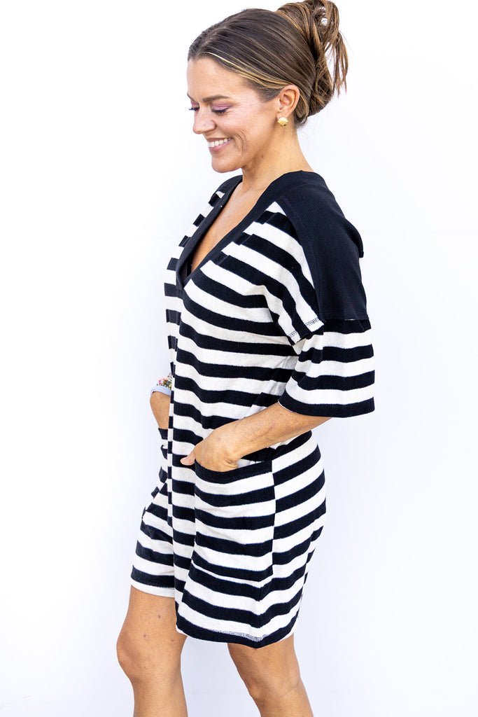 In The Breeze Romper - Black/Oat