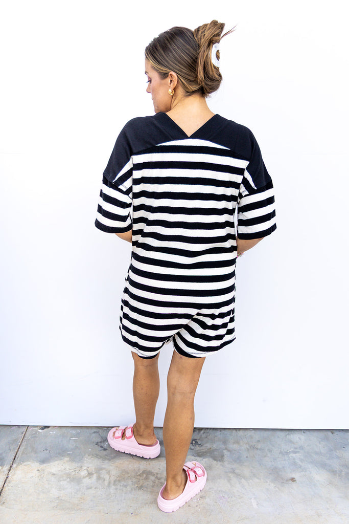 In The Breeze Romper - Black/Oat