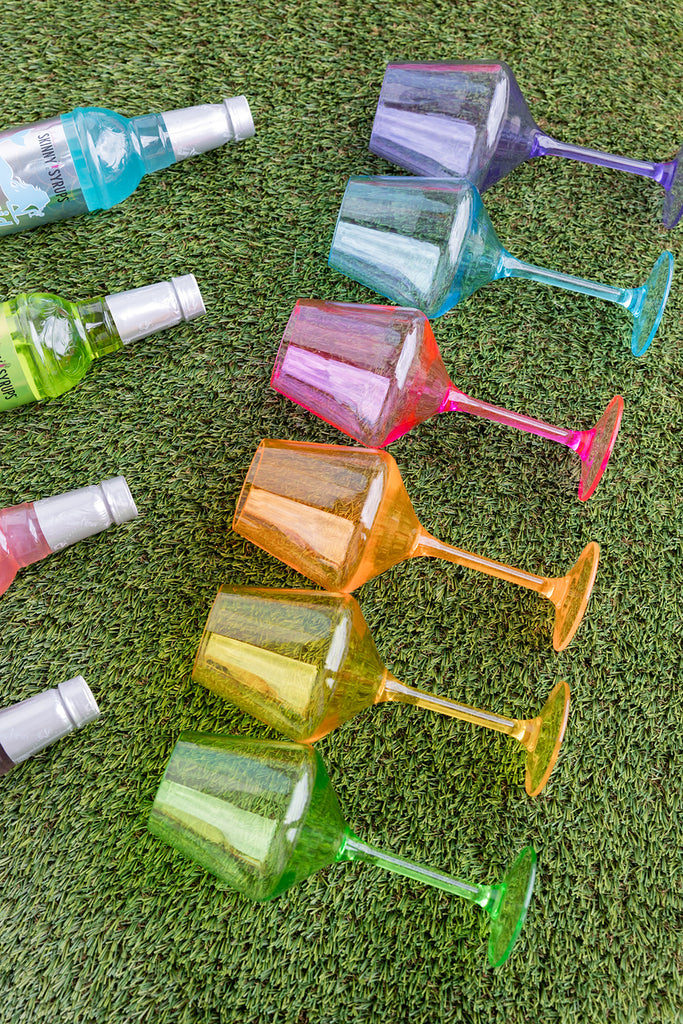 Stemmed Acrylic Wine Glasses - Set of 6