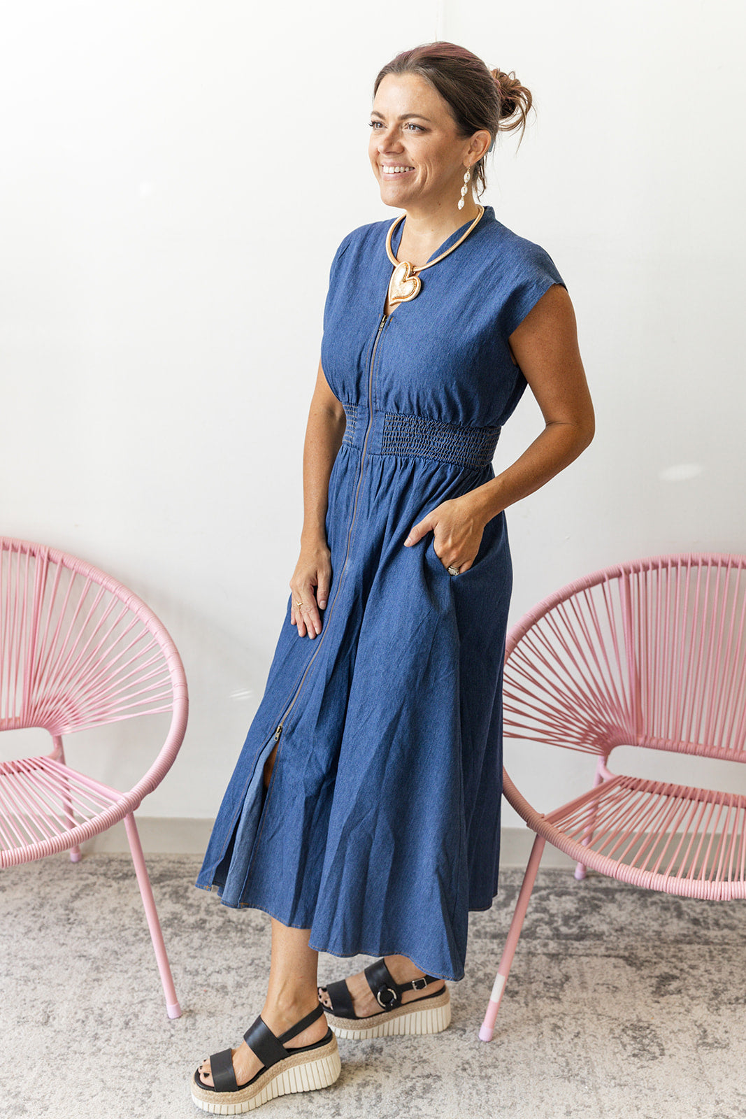 Class Dismissed Dress- Denim