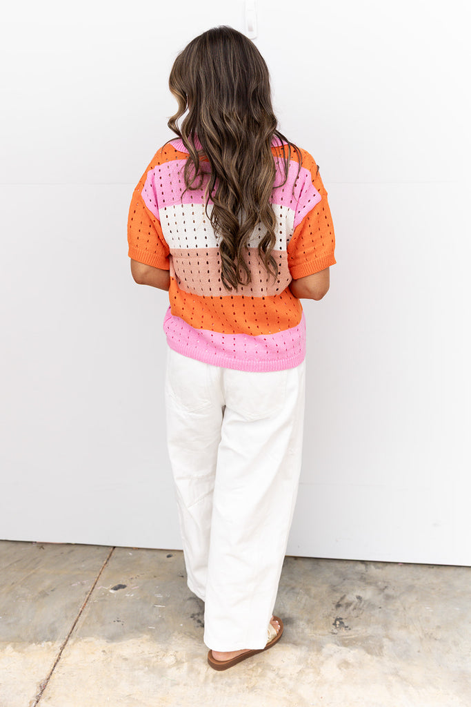 Pocket Full Of Sunshine Top - Pink/Orange