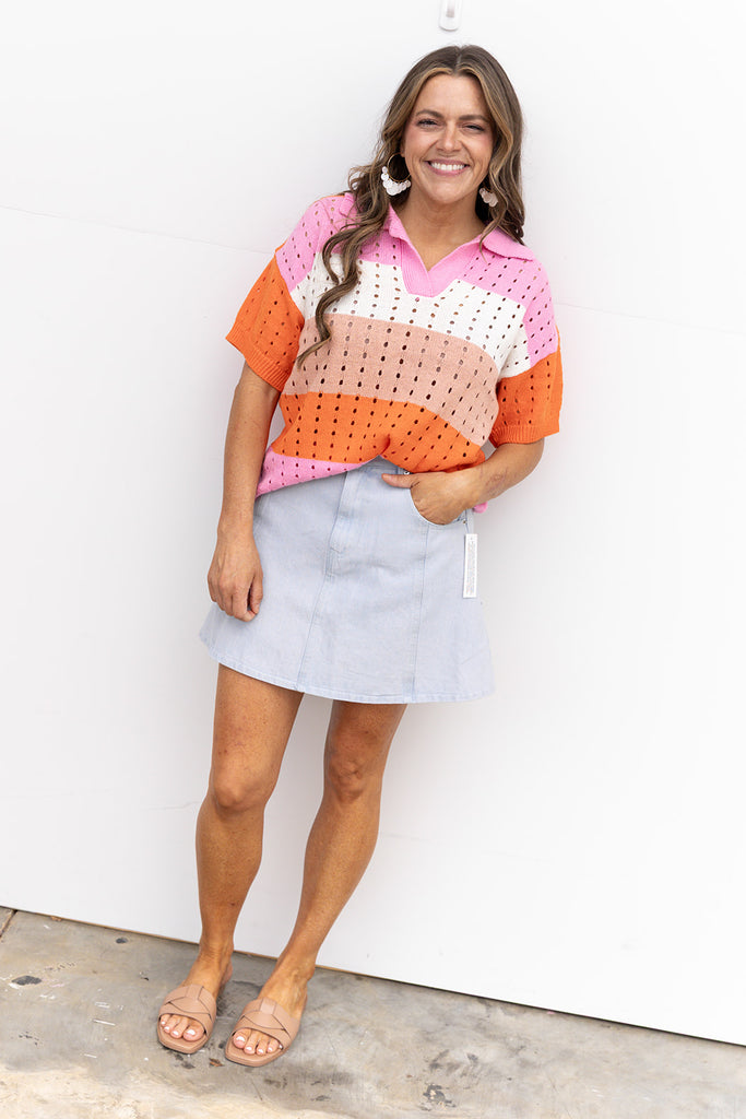 Pocket Full Of Sunshine Top - Pink/Orange