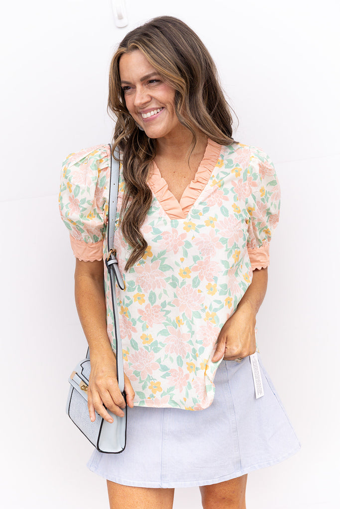 Good Thing Going Blouse - Peach