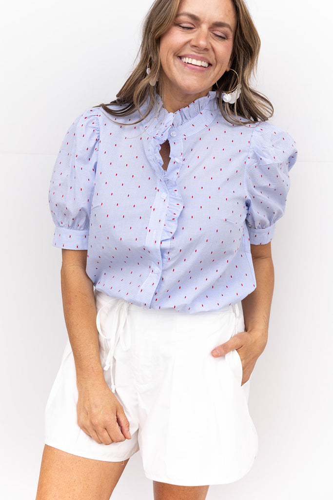 Don't Tell On Me Top - Chambray