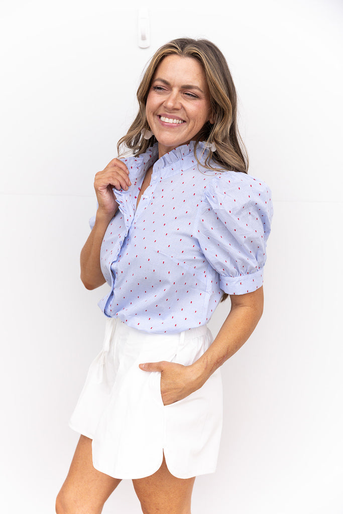 Don't Tell On Me Top - Chambray