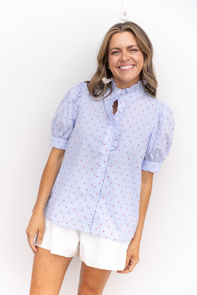 Don't Tell On Me Top - Chambray