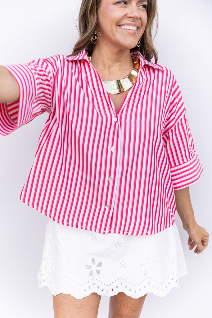 Watching Airplanes Blouse - Red