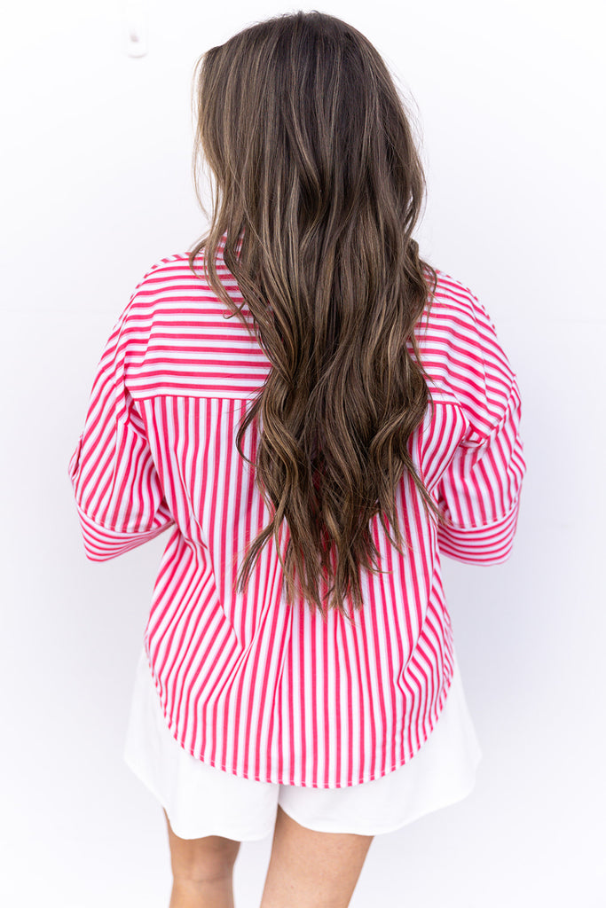 Watching Airplanes Blouse - Red