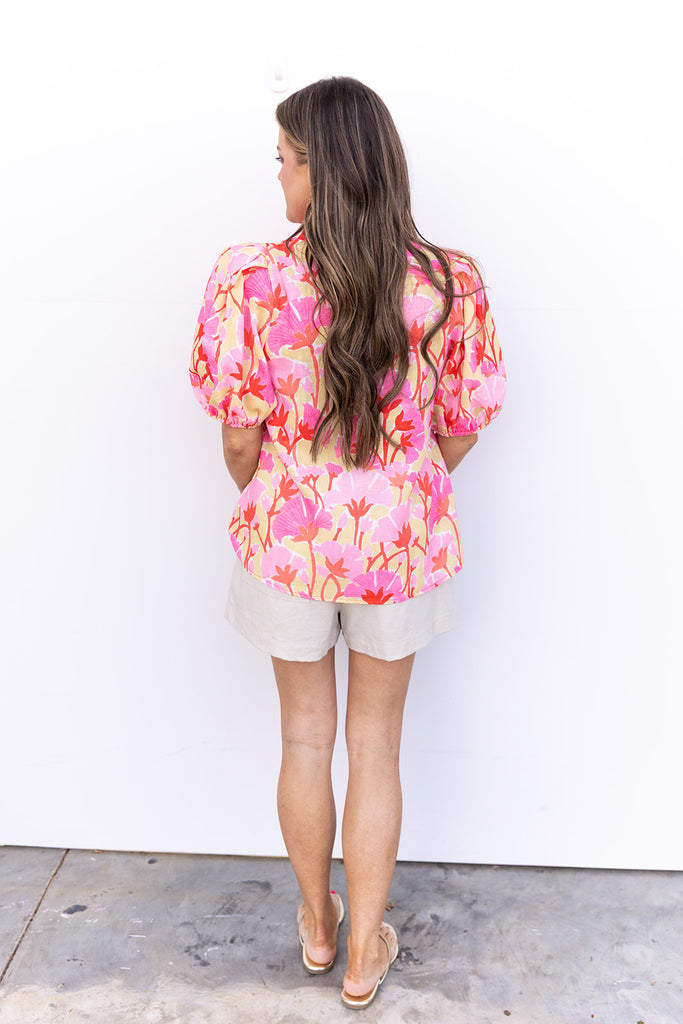 Why Don't You Stay Blouse - Pink Combo