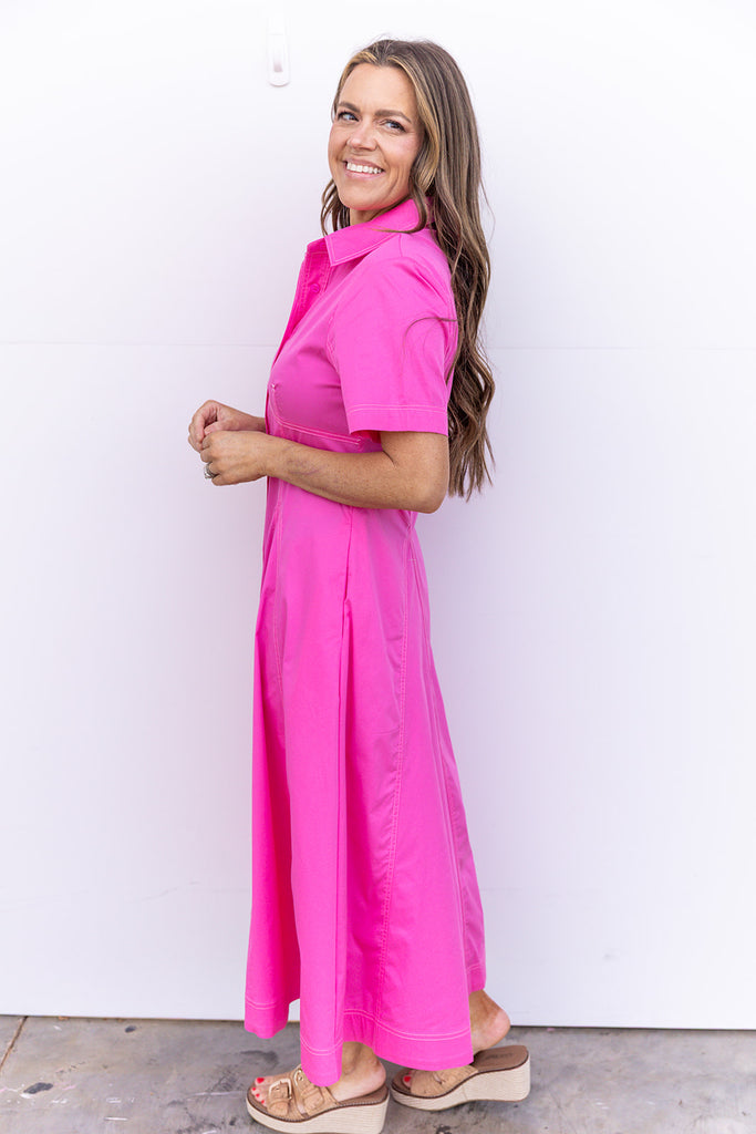 Table For Two Midi Dress - Pink