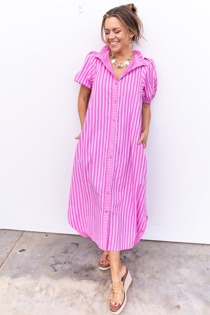 Every Little Thing Midi Dress - LT. Pink