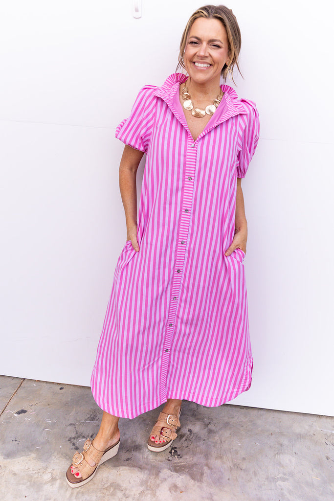 Every Little Thing Midi Dress - LT. Pink